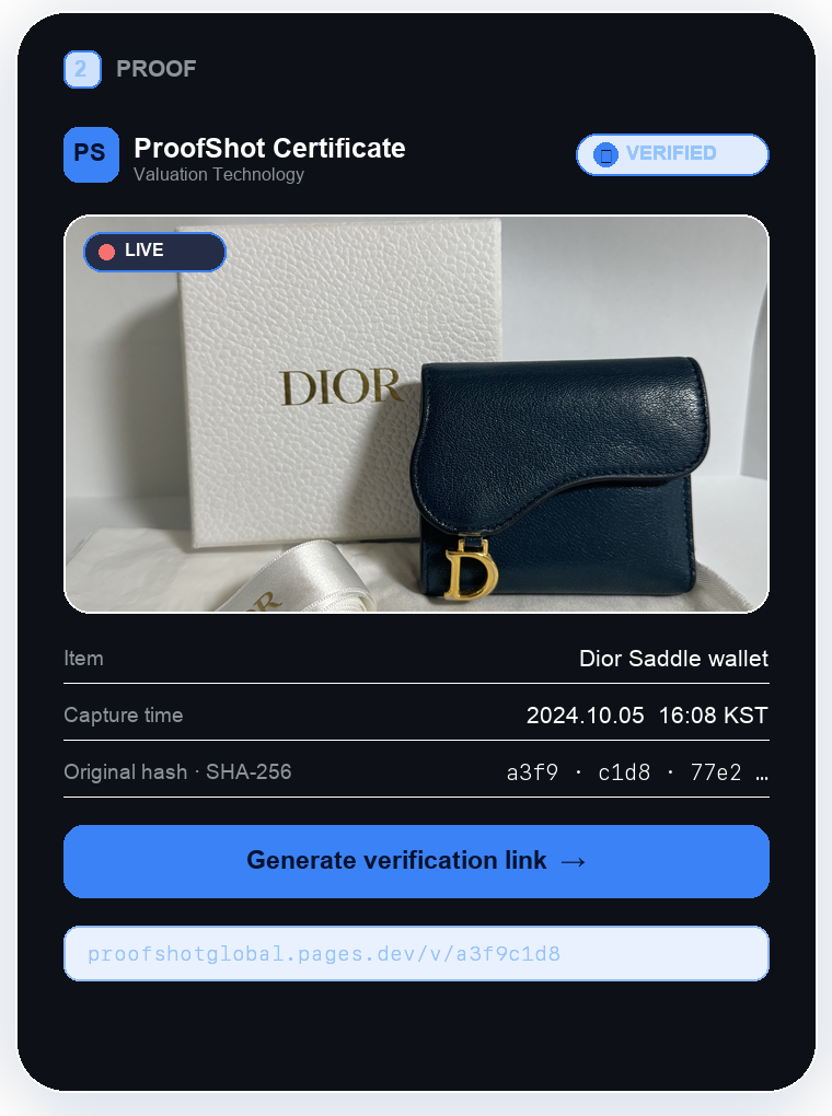 ProofShot verifiable certificate